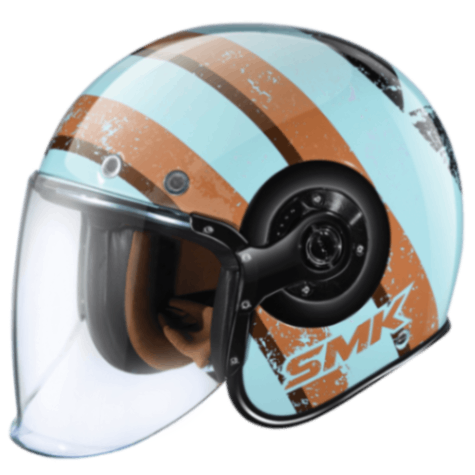SMK Retro Jet Pinstripe - Open Face Helmet - GL 578
