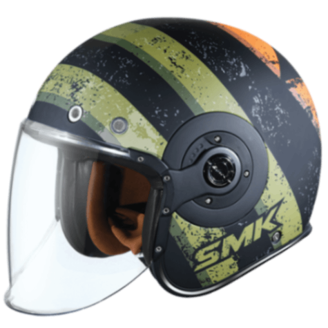 SMK Retro Jet Pinstripe - Open Face Helmet - MA 287
