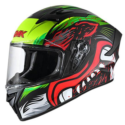 SMK Stellar Animal Matt Black & Green Helmet - MA234 - Riders Junction