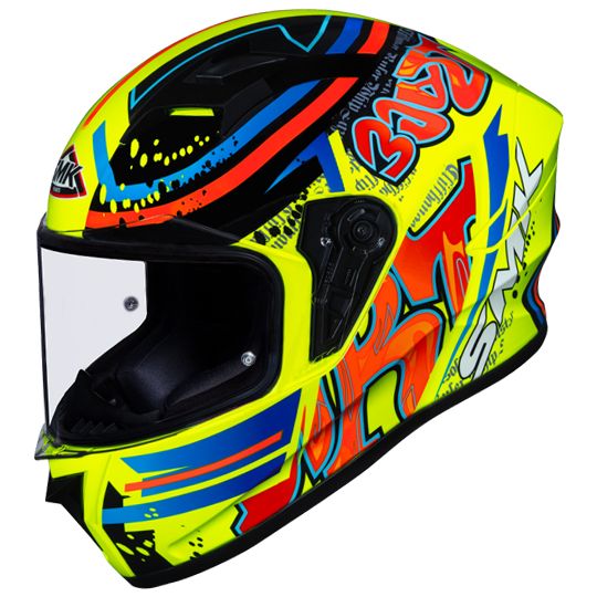 SMK Stellar Graffiti Glossy Black & Yellow Helmet - GL437 - Riders-Junction