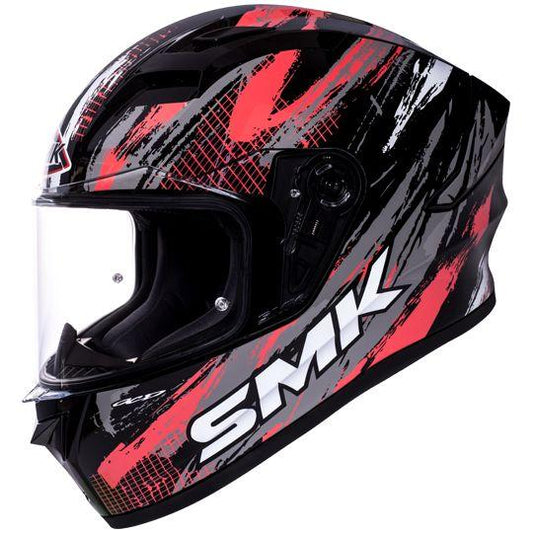 SMK Stellar Meteorite Glossy Red & Black Helmet - GL236 - Riders Junction
