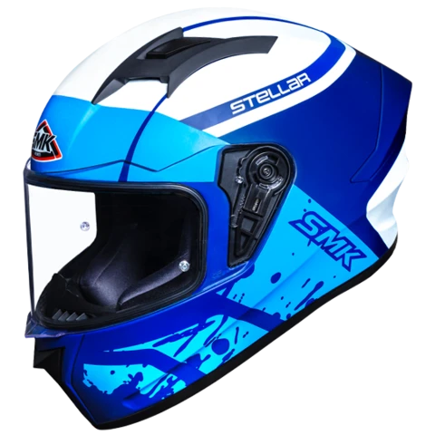 SMK Stellar Squad White Blue Matt (MA551) Helmet