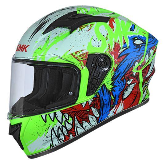 SMK Stellar Werewolf Matt Green Helmet - MA813 - Riders Junction