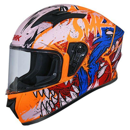 SMK Stellar Werewolf Matt Orange Helmet - MA713 - Riders-Junction