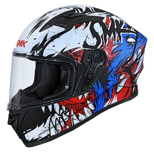SMK Stellar Werewolf Matt White & Black Helmet - MA213 - Riders-Junction