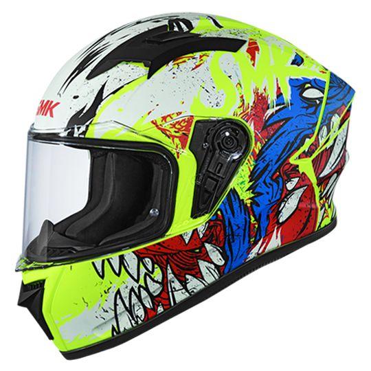 SMK Stellar Werewolf Matt Yellow & White Helmet - MA413 - Riders Junction