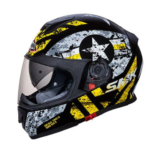 SMK Twister Captain Glossy Black & Yellow Helmet - GL264 - Riders Junction