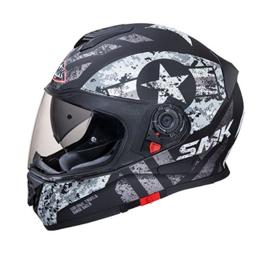 SMK Twister Captain Matt White & Grey Helmet - MA266
