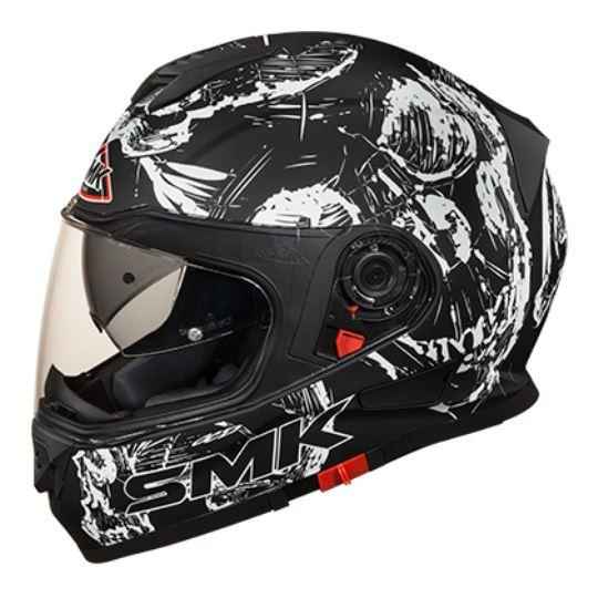 SMK Twister Skull MA210 Black White Matt Helmet