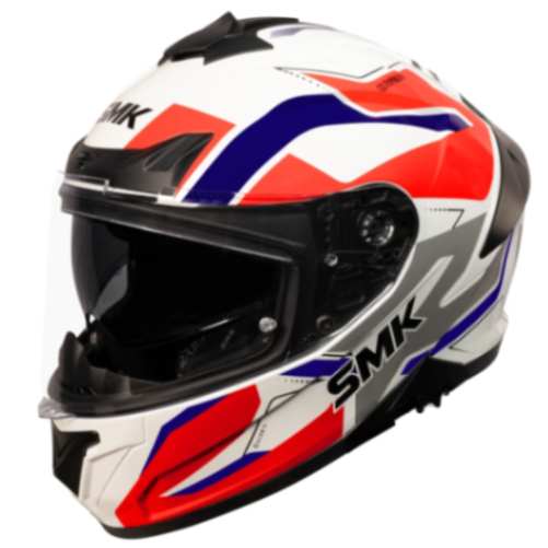 SMK Typhoon Azonix Gloss White Red Blue Helmet - GL135