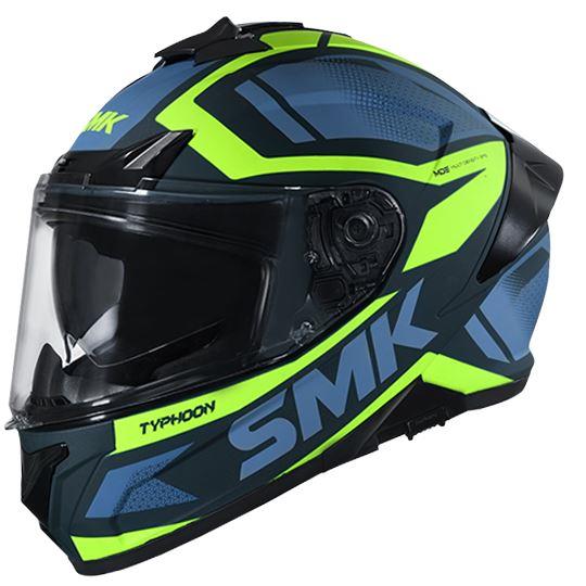 SMK Typhoon Thorn Matt Blue & Green Helmet - MA848 - Riders Junction