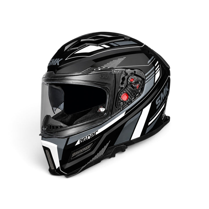 SMK Agnar Revv Gloss Grey White Helmet - GL261