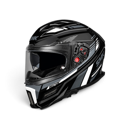 SMK Agnar Revv Gloss Grey White Helmet - GL261