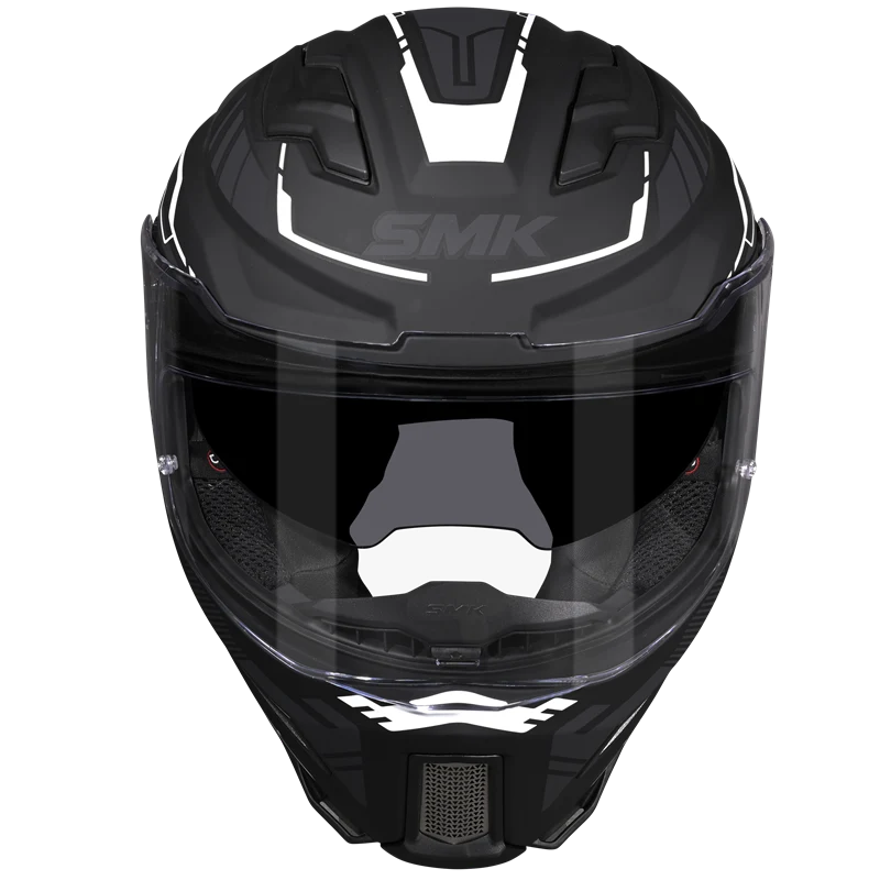 SMK Agnar Tektron Gloss Black Grey White Helmet - GL261