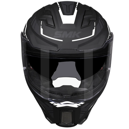 SMK Agnar Tektron Gloss Black Grey White Helmet - GL261