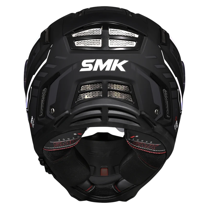 SMK Agnar Tektron Gloss Black Grey White Helmet - GL261