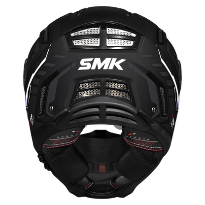 SMK Agnar Tektron Gloss Black Grey White Helmet - GL261