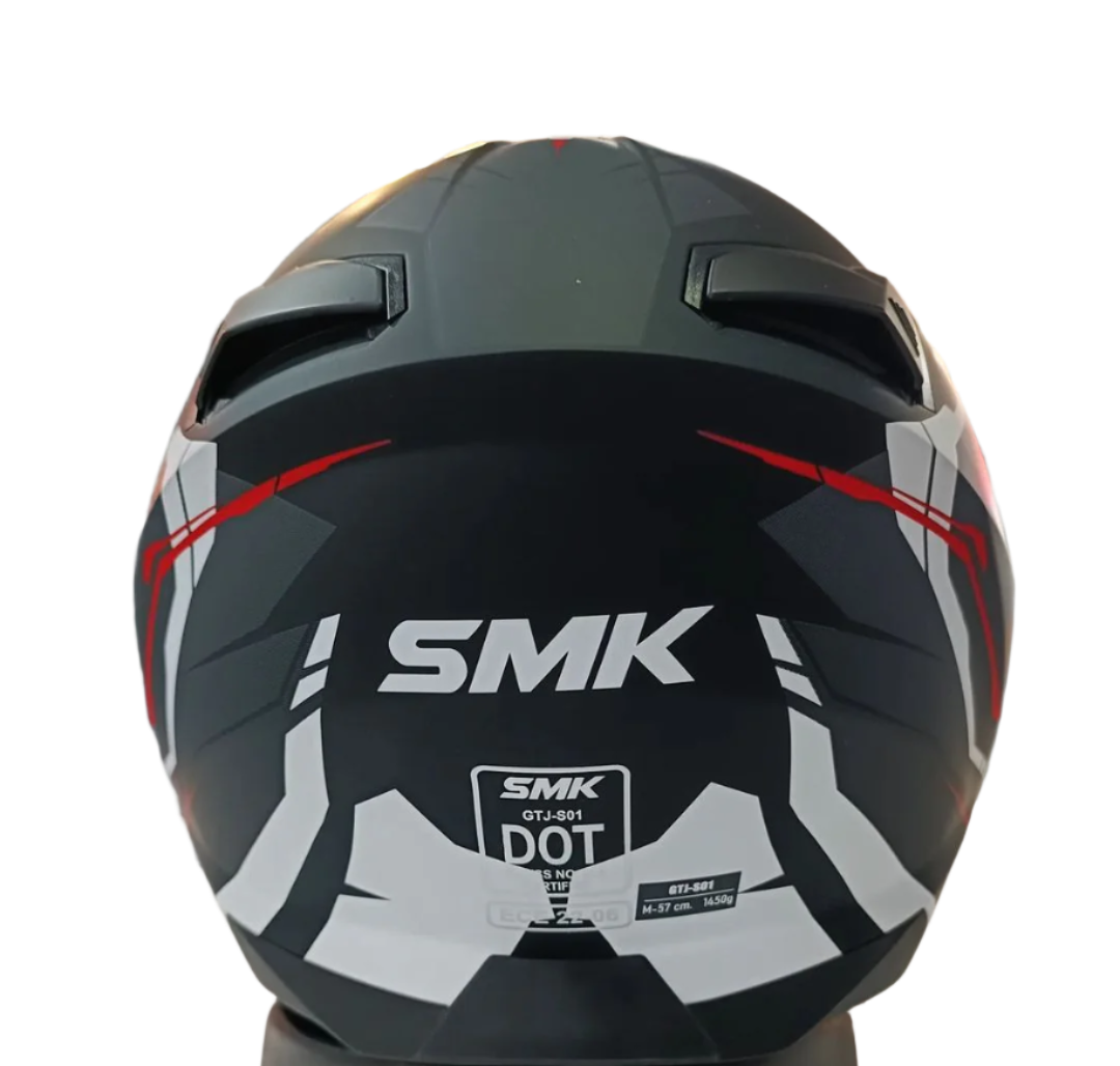 SMK GTJ Escape Black White Red Gloss Helmet - GL213