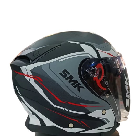 SMK GTJ Escape Black White Red Gloss Helmet - GL213