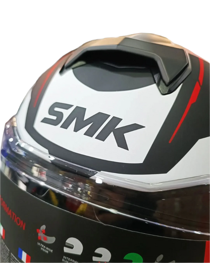 SMK GTJ Escape Black White Red Gloss Helmet - GL213