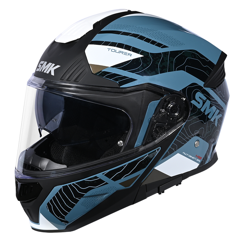 SMK Gullwing Navigator Blue White Gloss Helmet - GL551