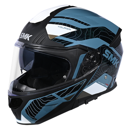 SMK Gullwing Navigator Blue White Gloss Helmet - GL551