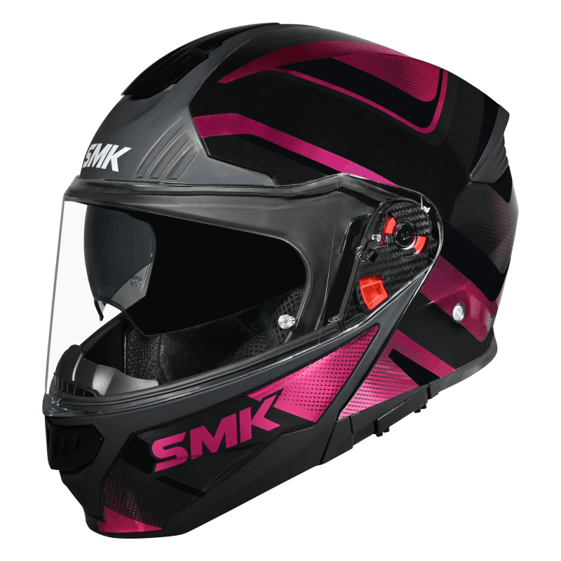 SMK Gullwing Omega Flip-up Helmet (GL296 Magenta Chrome)