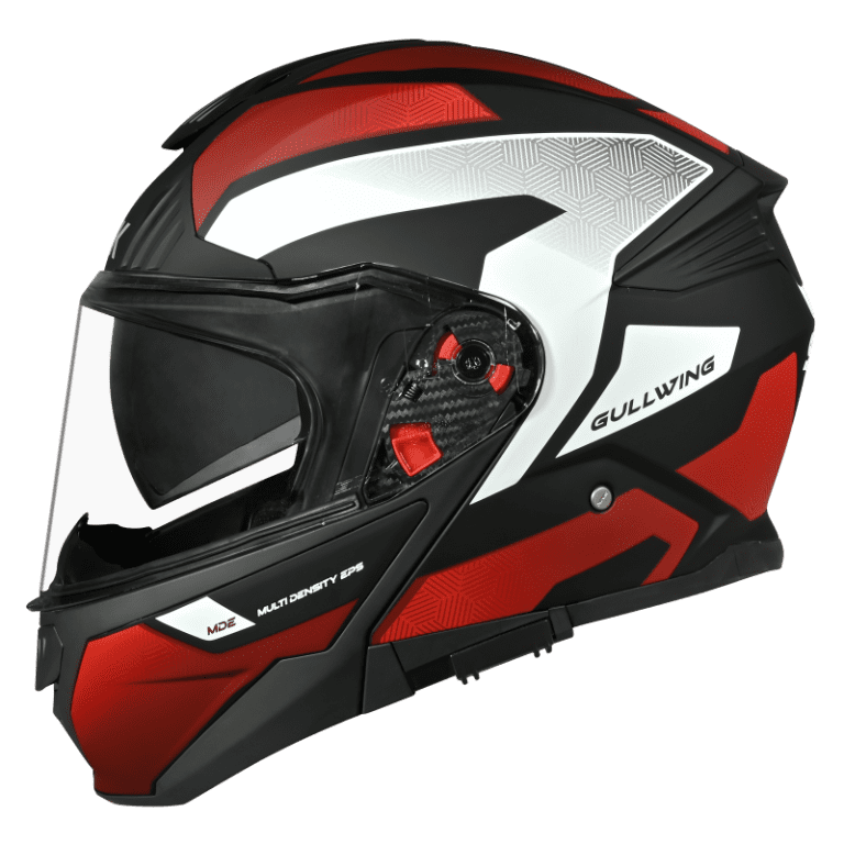 SMK Gullwing Sonic Gloss Black Red White Helmet - GL231