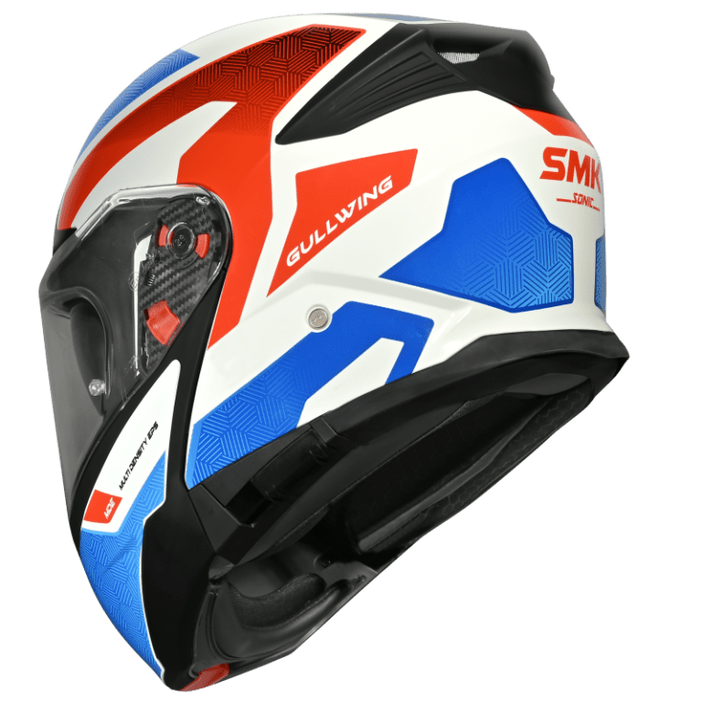 SMK Gullwing Sonic Gloss White Blue Red Helmet - GL153