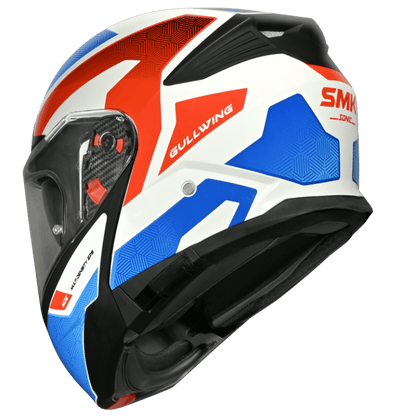 SMK Gullwing Sonic Gloss White Blue Red Helmet - GL153