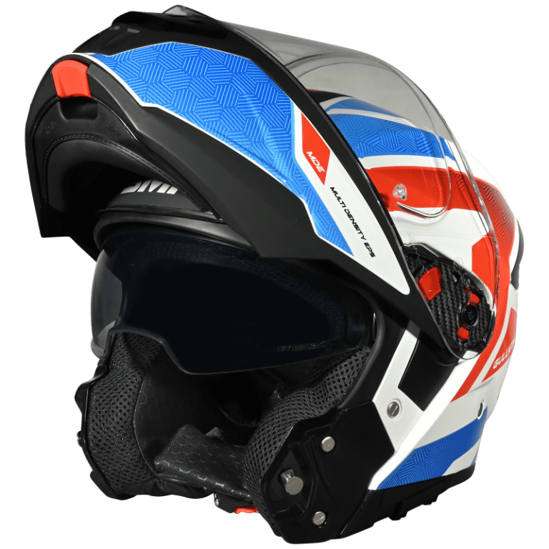 SMK Gullwing Sonic Gloss White Blue Red Helmet - GL153