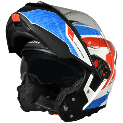 SMK Gullwing Sonic Gloss White Blue Red Helmet - GL153