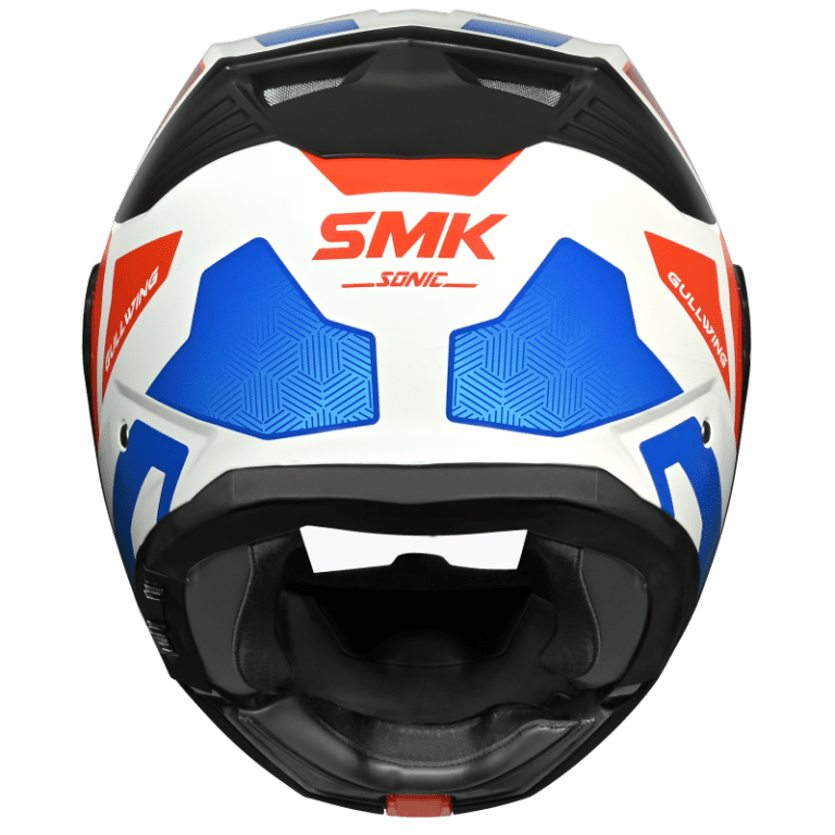 SMK Gullwing Sonic Gloss White Blue Red Helmet - GL153