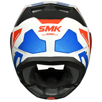 SMK Gullwing Sonic Gloss White Blue Red Helmet - GL153