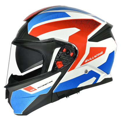SMK Gullwing Sonic Gloss White Blue Red Helmet - GL153