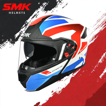 SMK Gullwing Sonic Gloss White Blue Red Helmet - GL153