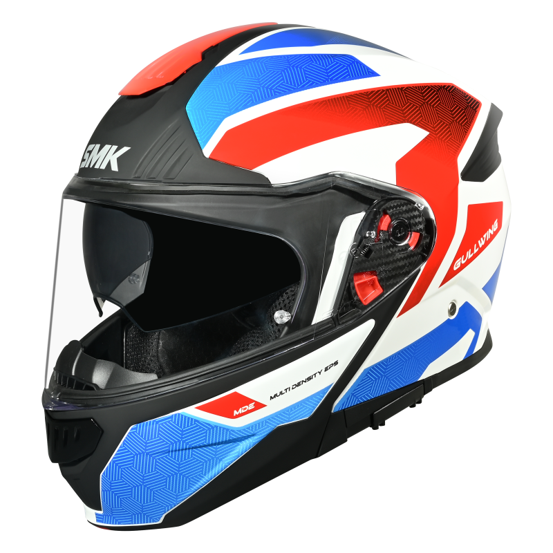 SMK Gullwing Sonic Gloss White Blue Red Helmet - GL153