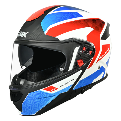 SMK Gullwing Sonic Gloss White Blue Red Helmet - GL153