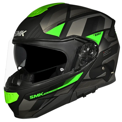 SMK Gullwing Venture Gloss Black Grey Green Helmet - GL268