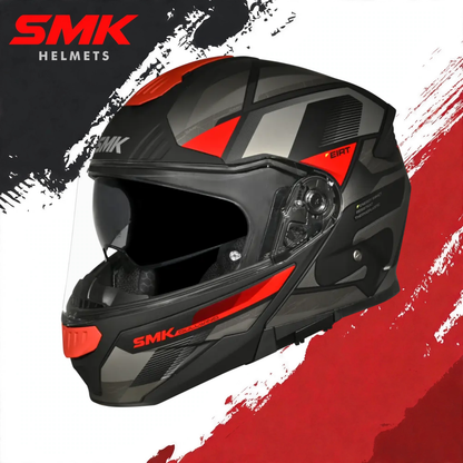 SMK Gullwing Venture Gloss Black Grey Red Helmet - GL263