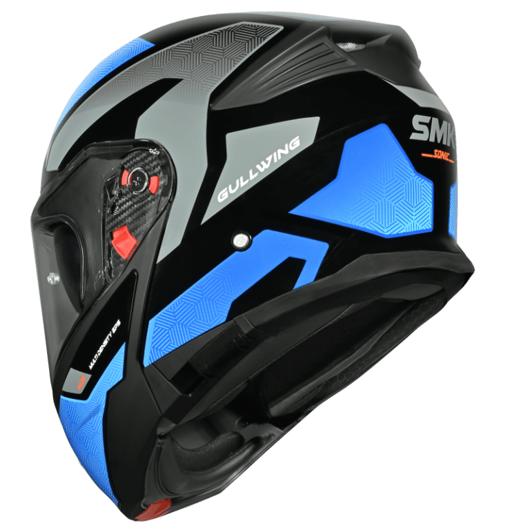 SMK N1 ISI Flip-Up Helmet Gullwing S01 V2 with Clear Visor Sonic Graphic - GL256
