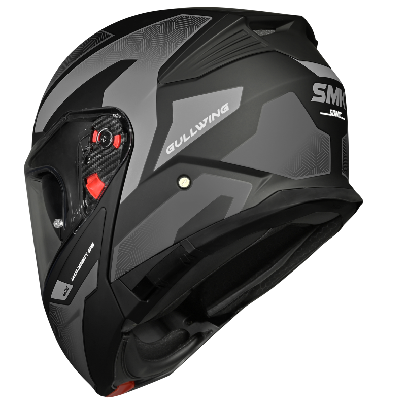 SMK N1 ISI Flip-Up Helmet Gullwing S01 V2 with Clear Visor Sonic Graphic - GL266