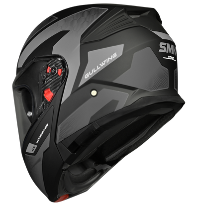 SMK N1 ISI Flip-Up Helmet Gullwing S01 V2 with Clear Visor Sonic Graphic - GL266