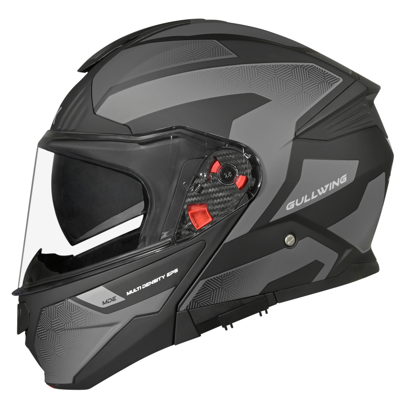 SMK N1 ISI Flip-Up Helmet Gullwing S01 V2 with Clear Visor Sonic Graphic - GL266