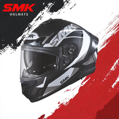 SMK N1 ISI Full-Face Helmet Typhoon D-ring S01 with Clear Visor with Style Graphics - GL266