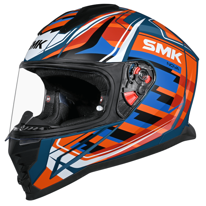SMK N1 ISI Full-Face Nova Helmet D-Ring With Clear Visor Super Graphic - GL571
