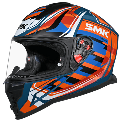 SMK Nova Helmet D-Ring With Clear Visor Super Graphic - GL571