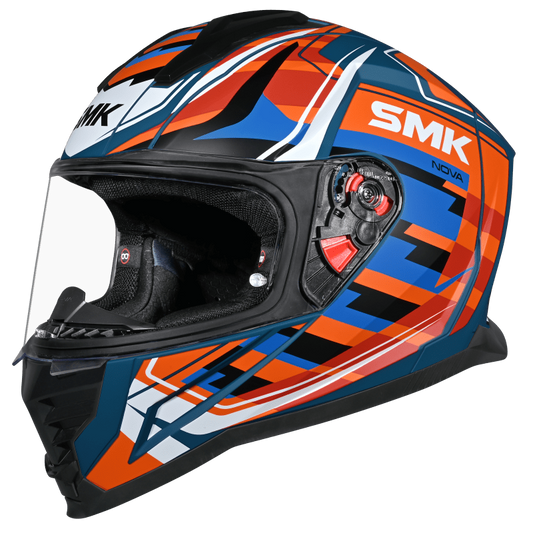 SMK N1 ISI Full-Face Nova Helmet D-Ring With Clear Visor Super Graphic - GL571