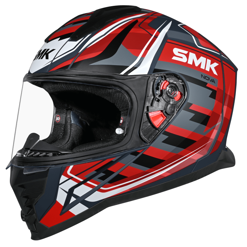 SMK N1 ISI Full-Face Nova Helmet D-Ring With Clear Visor Super Graphic - GL631
