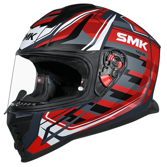 SMK N1 ISI Full-Face Nova Helmet D-Ring With Clear Visor Super Graphic - GL631